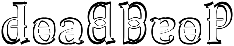 Ambigram for deadbeef in Linlibertine r g